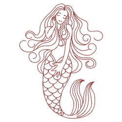 Redwork Mermaids 07(Lg) machine embroidery designs