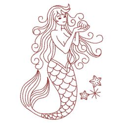 Redwork Mermaids 09(Md) machine embroidery designs