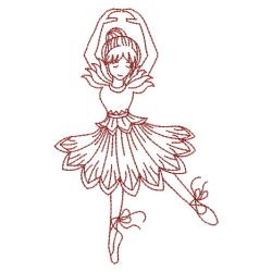 Redwork Dancing Girls 04(Lg) machine embroidery designs