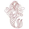 Redwork Mermaids 07(Lg)