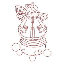 Redwork Country Snowman 04(Lg) machine embroidery designs