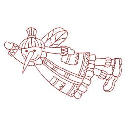 Redwork Country Snowman 08(Md) machine embroidery designs