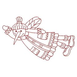 Redwork Country Snowman 08(Sm) machine embroidery designs