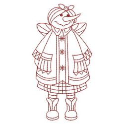 Redwork Country Snowman 10(Sm) machine embroidery designs