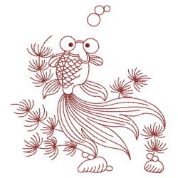 Redwork Goldfish 01(Lg) machine embroidery designs