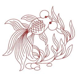 Redwork Goldfish 04(Md) machine embroidery designs