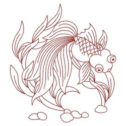 Redwork Goldfish 08(Sm) machine embroidery designs