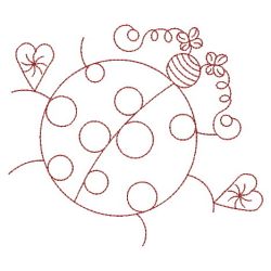 Redwork Country Ladybugs 06(Sm) machine embroidery designs