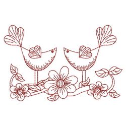 Redwork Country Birds 03(Lg) machine embroidery designs