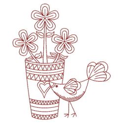 Redwork Country Birds 09(Md) machine embroidery designs