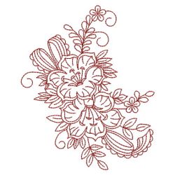 Redwork Flowers 04(Lg) machine embroidery designs