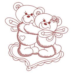 Redwork Valentine Bears 02(Lg) machine embroidery designs