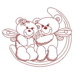 Redwork Valentine Bears 04(Md) machine embroidery designs