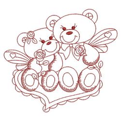 Redwork Valentine Bears 08(Sm) machine embroidery designs