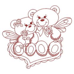 Redwork Valentine Bears 08(Lg) machine embroidery designs