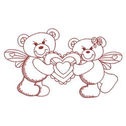 Redwork Valentine Bears 10(Sm)