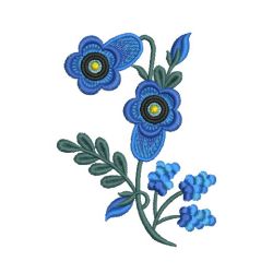 Blue Flowers 02(Md) machine embroidery designs
