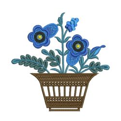 Blue Flowers 03(Md) machine embroidery designs