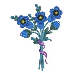 Blue Flowers 09(Lg) machine embroidery designs