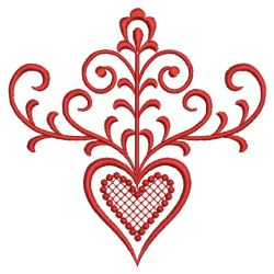 Redwork Heart Deco 02(Sm)