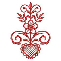 Redwork Heart Deco 03(Lg) machine embroidery designs