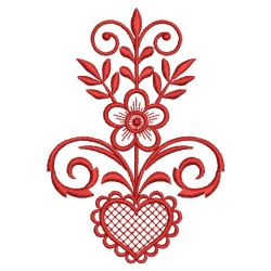 Redwork Heart Deco 03(Sm)