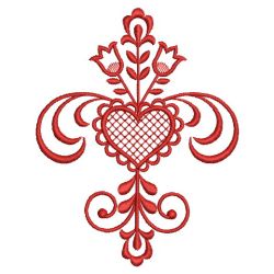 Redwork Heart Deco 04(Lg) machine embroidery designs