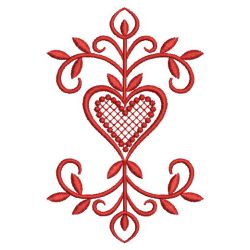 Redwork Heart Deco 05(Lg) machine embroidery designs