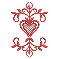 Redwork Heart Deco 05(Sm)