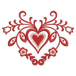 Redwork Heart Deco 06(Md) machine embroidery designs