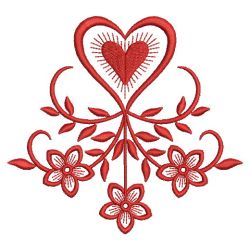 Redwork Heart Deco 07(Sm)
