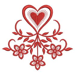 Redwork Heart Deco 07(Lg)