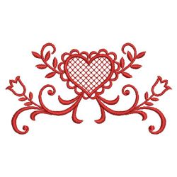 Redwork Heart Deco 09(Lg) machine embroidery designs