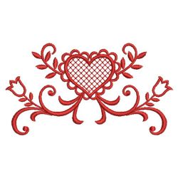 Redwork Heart Deco 09(Sm)