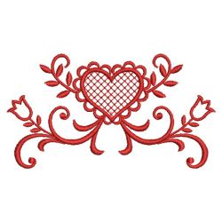 Redwork Heart Deco 09(Lg)