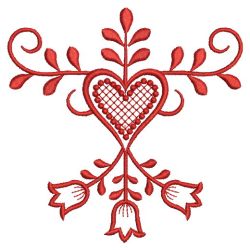Redwork Heart Deco 10(Lg) machine embroidery designs