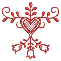 Redwork Heart Deco 10(Lg)