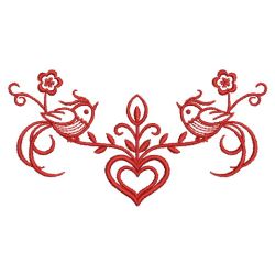 Redwork Bird Couple 01(Md) machine embroidery designs