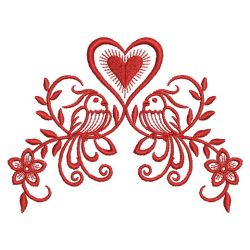 Redwork Bird Couple 07(Sm) machine embroidery designs