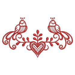 Redwork Bird Couple 10(Md) machine embroidery designs