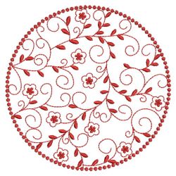 Redwork Floral Quilt 02(Sm)