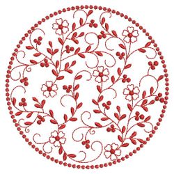 Redwork Floral Quilt 03(Sm)