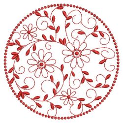 Redwork Floral Quilt 05(Sm)