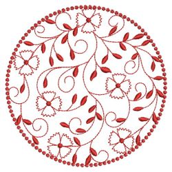 Redwork Floral Quilt 06(Md)