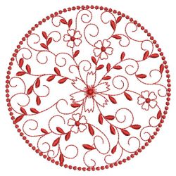 Redwork Floral Quilt 07(Md)