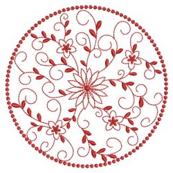 Redwork Floral Quilt 10(Sm)