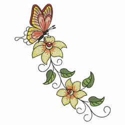 Butterfly On Flowers(Lg) machine embroidery designs