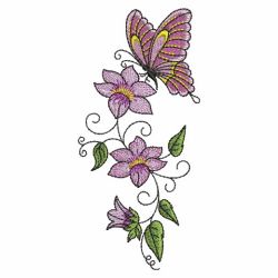 Butterfly On Flowers 02(Md) machine embroidery designs