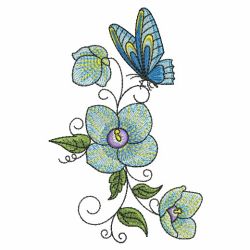 Butterfly On Flowers 03(Md) machine embroidery designs