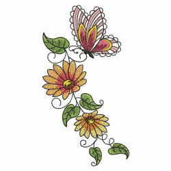 Butterfly On Flowers 04(Sm) machine embroidery designs